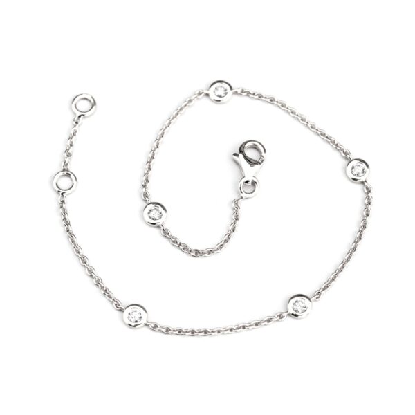 Bracelet souple or blanc et diamants