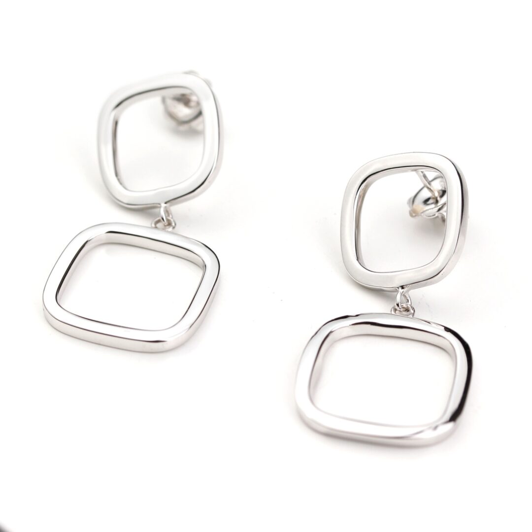 Boucles d'oreilles or blanc
