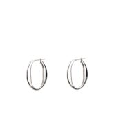 Petites créoles ovales en or blanc 18 K