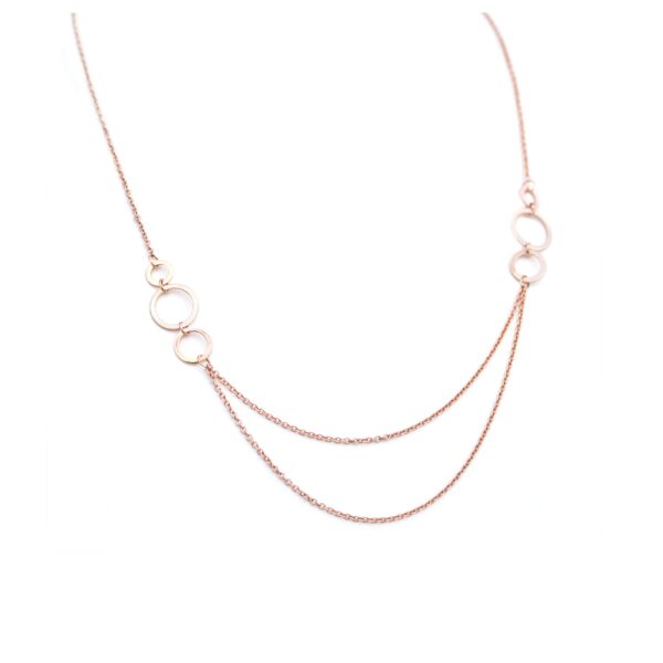 Collier double rang en or rose 