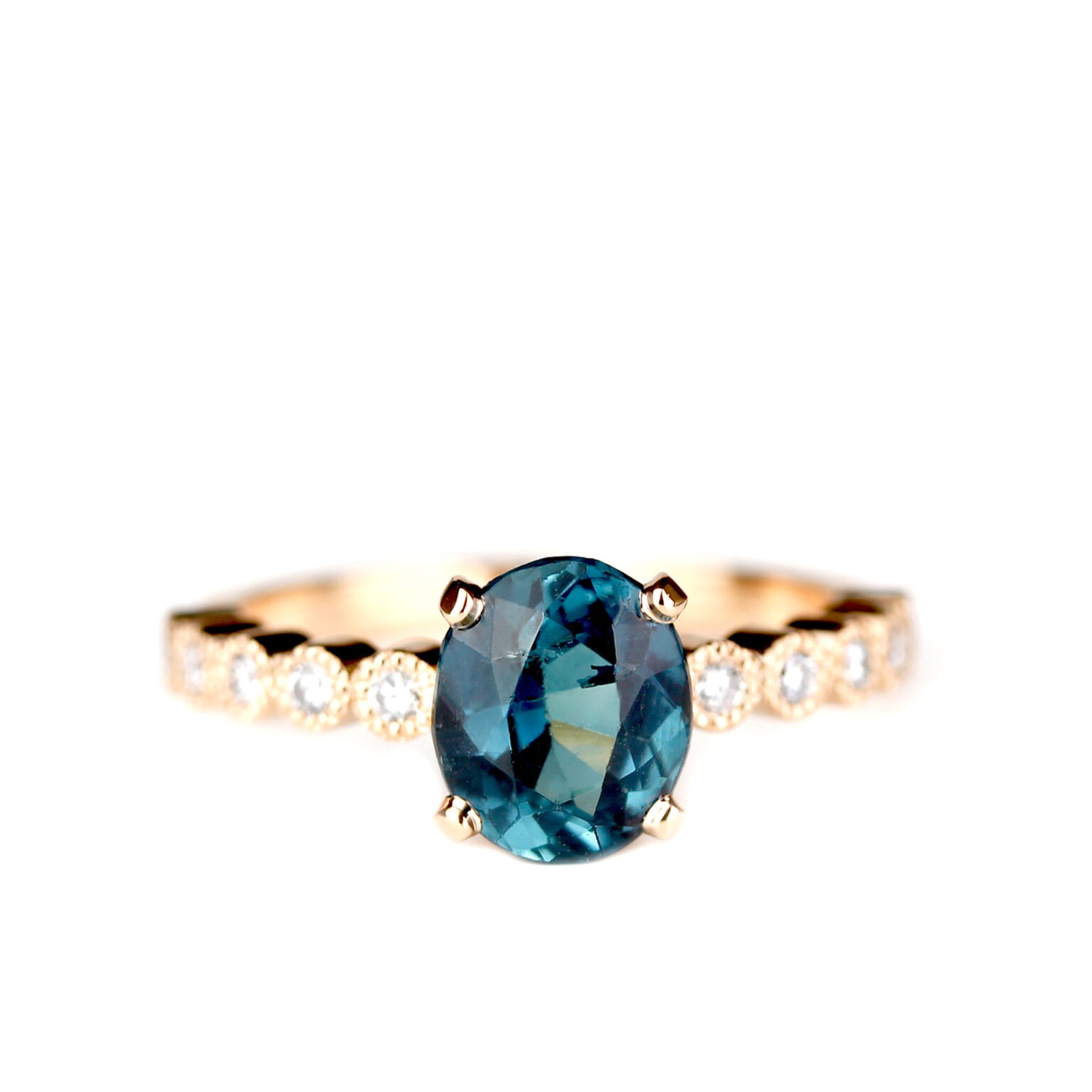 Bague tourmaline bleue