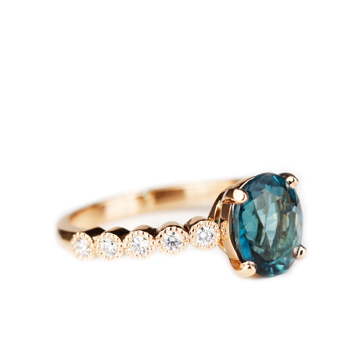 Bague tourmaline bleue