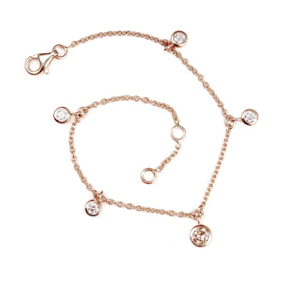 Bracelet souple diamants et diamant champagne