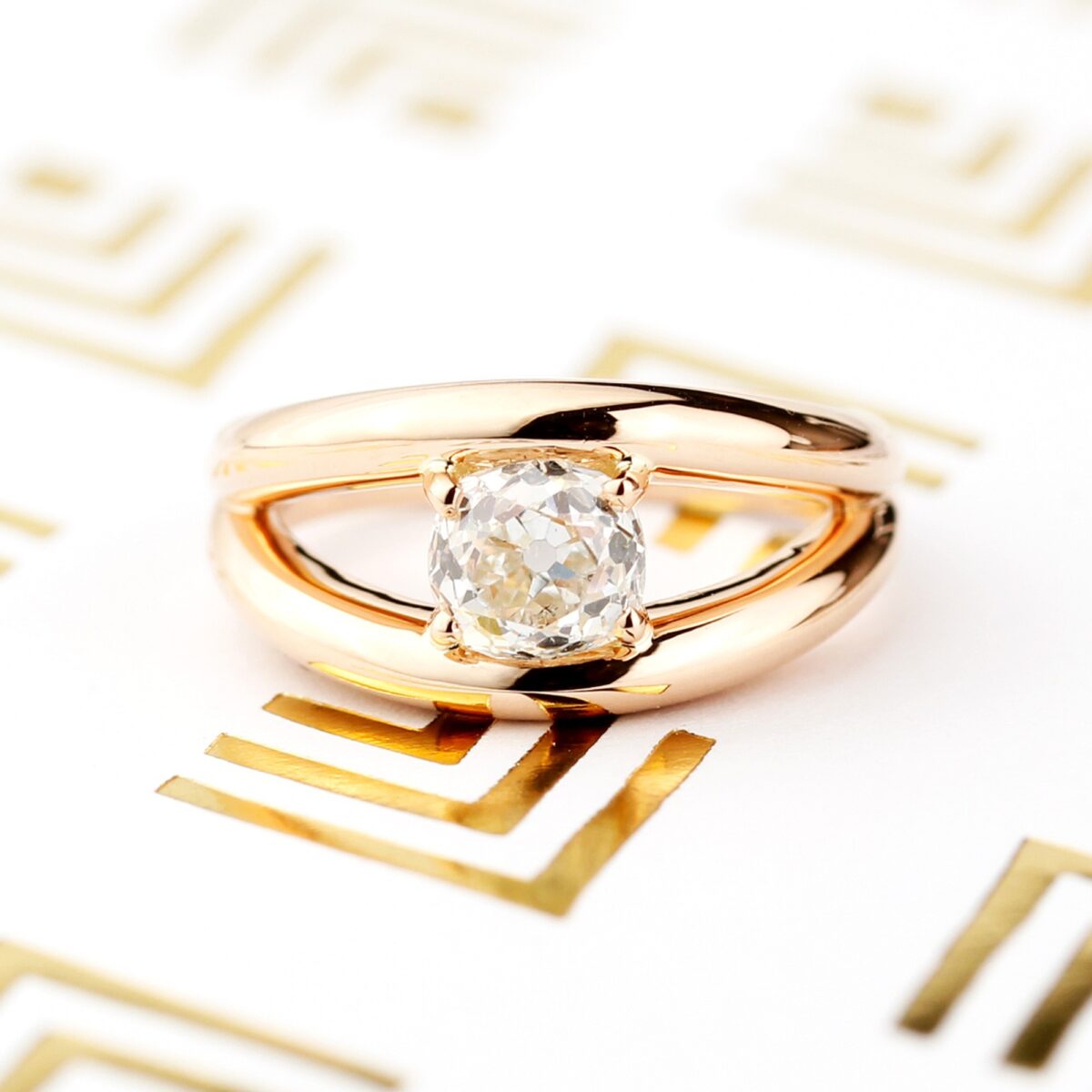 Solitaire diamant taille ancienne