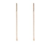 Boucles d'oreilles pendantes diamants et or rose