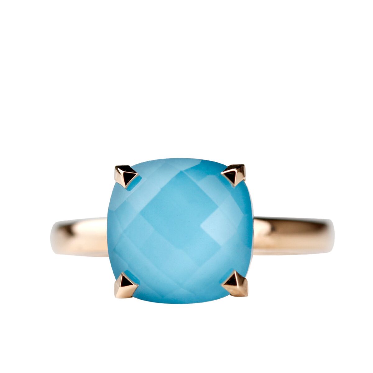 Bague turquoise & or rose