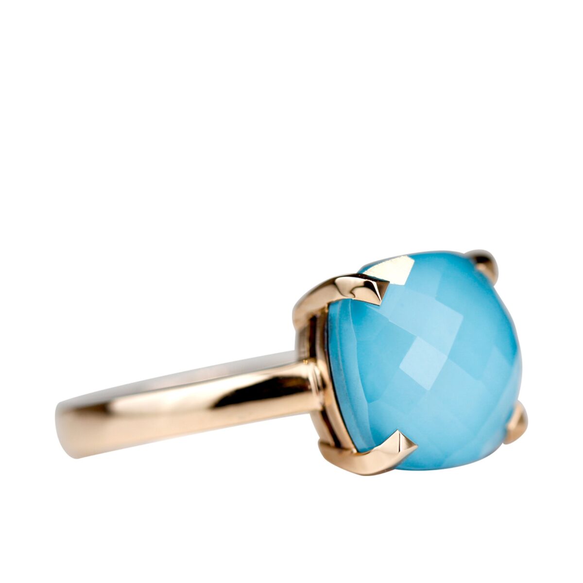 Bague turquoise & or rose