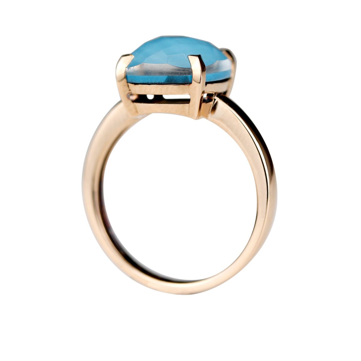 Bague turquoise & or rose