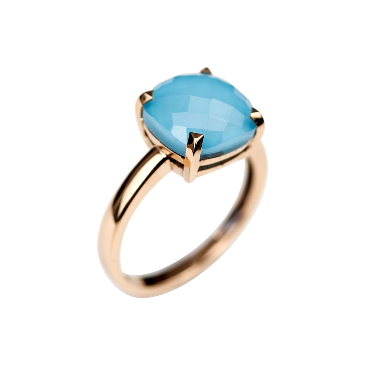 Bague turquoise & or rose