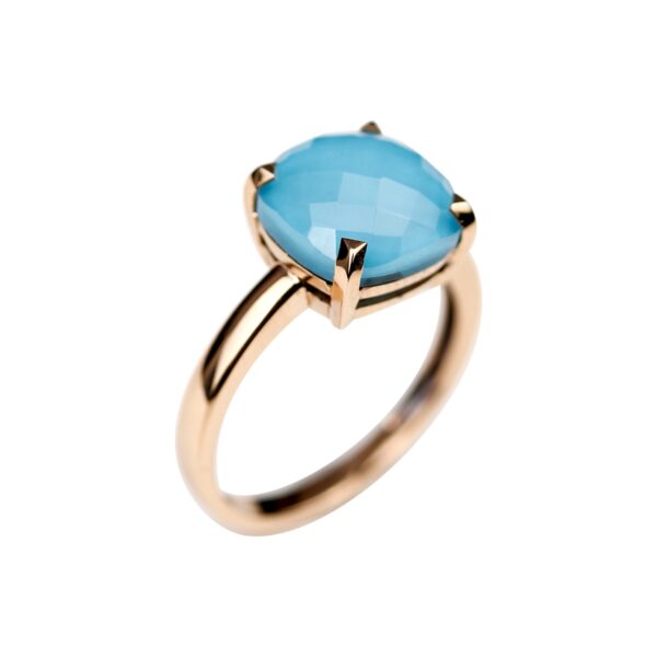 Bague turquoise & or rose