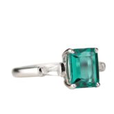 Bague tourmaline et diamants trapèzes