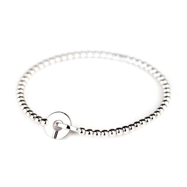 Bracelet perles d'or blanc 18K
