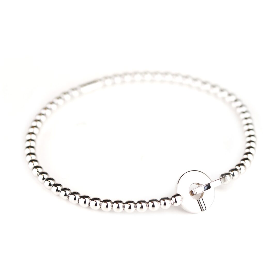 Bracelet perles d'or blanc
