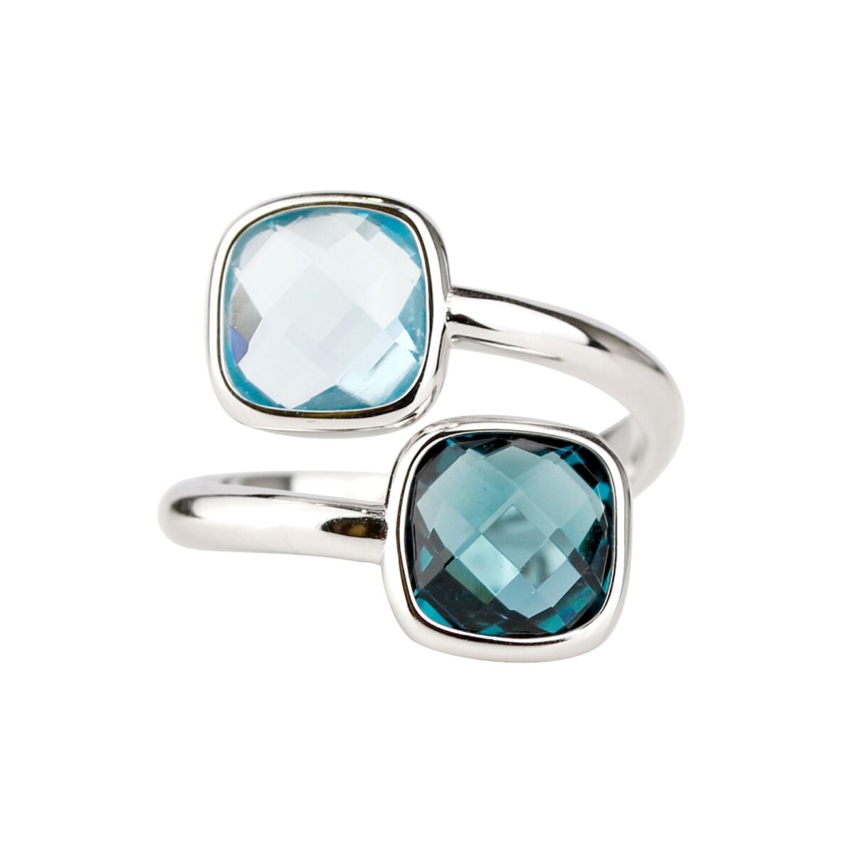 Bague topazes et or blanc