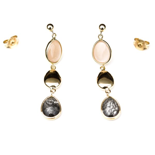 Boucles d'oreilles pendantes quartz rutilé