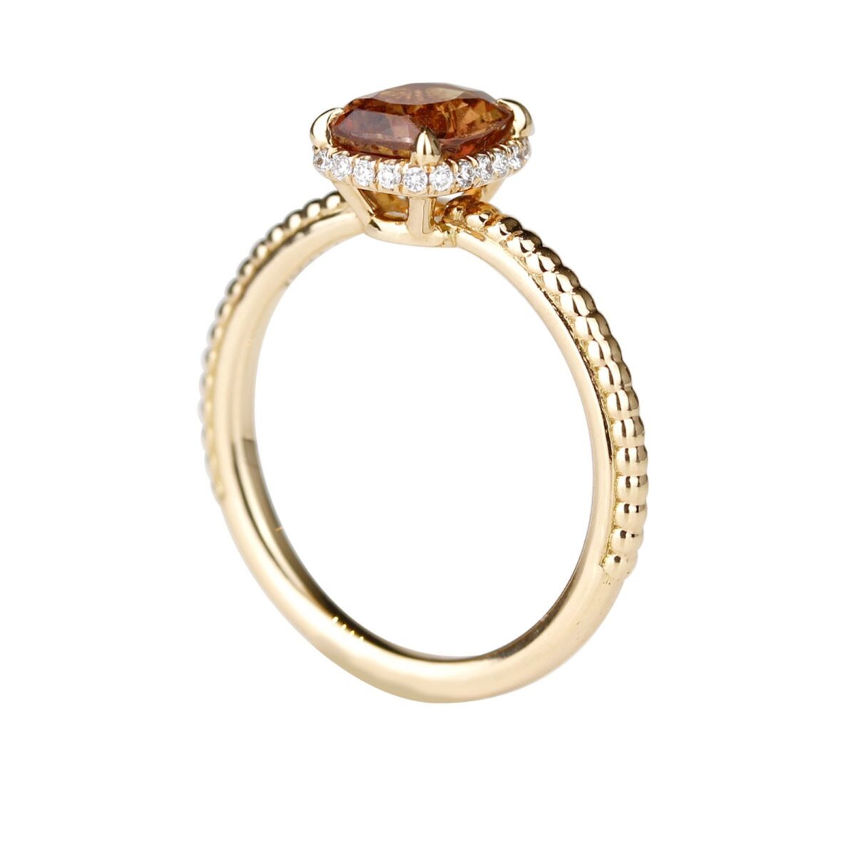 Bague saphir orange