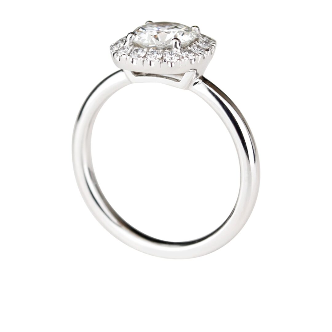 Solitaire diamant fiançailles or blanc