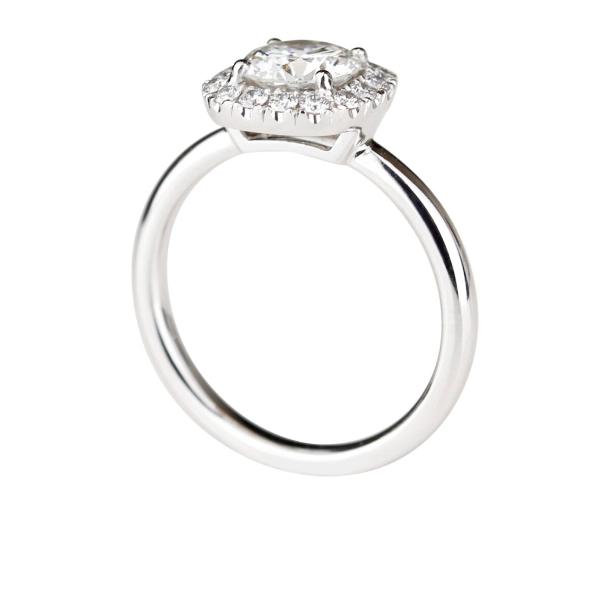 Solitaire diamant fiançailles or blanc