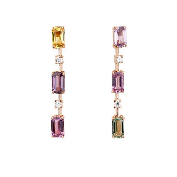 Boucles d'oreilles saphirs de couleur