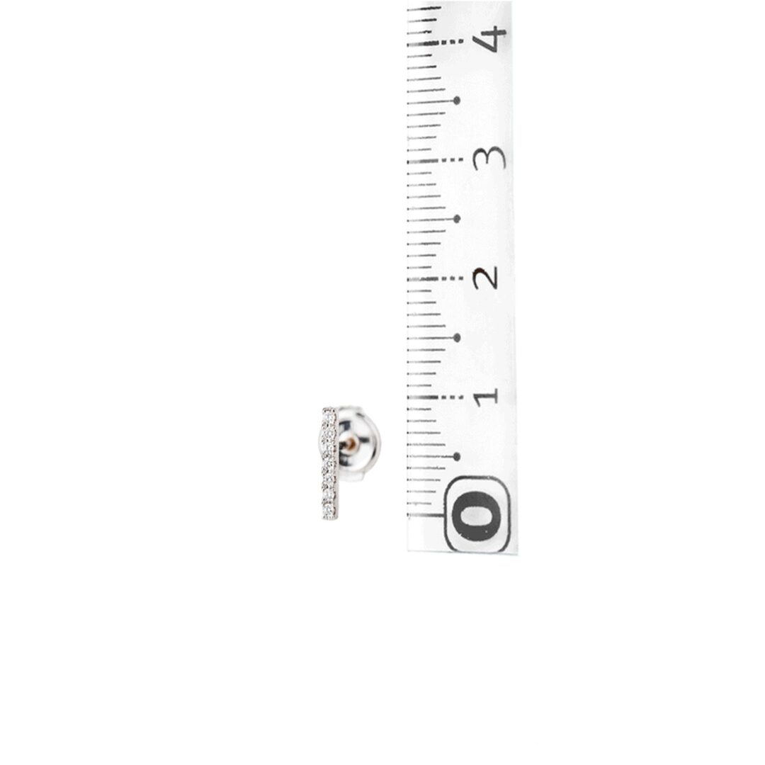 Boucles d'oreilles ligne de diamants et or blanc