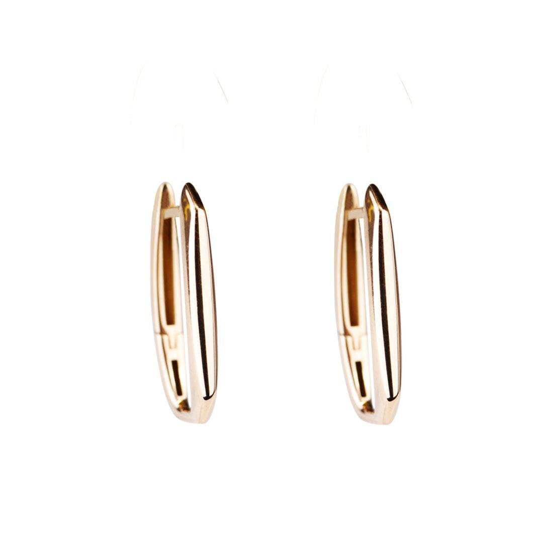 Créoles rectangulaires en or 18 K