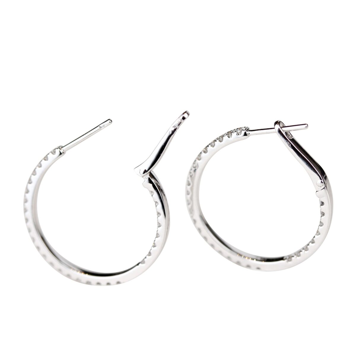 Boucles d'oreilles créoles rondes diamants