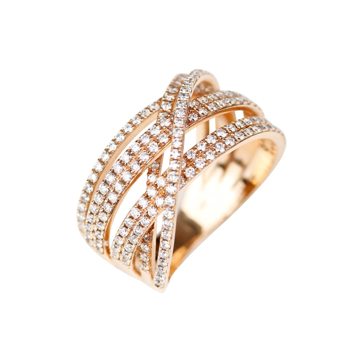 Bague anneaux multiples sertis de diamants