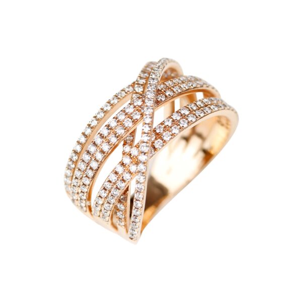 Bague anneaux multiples sertis de diamants