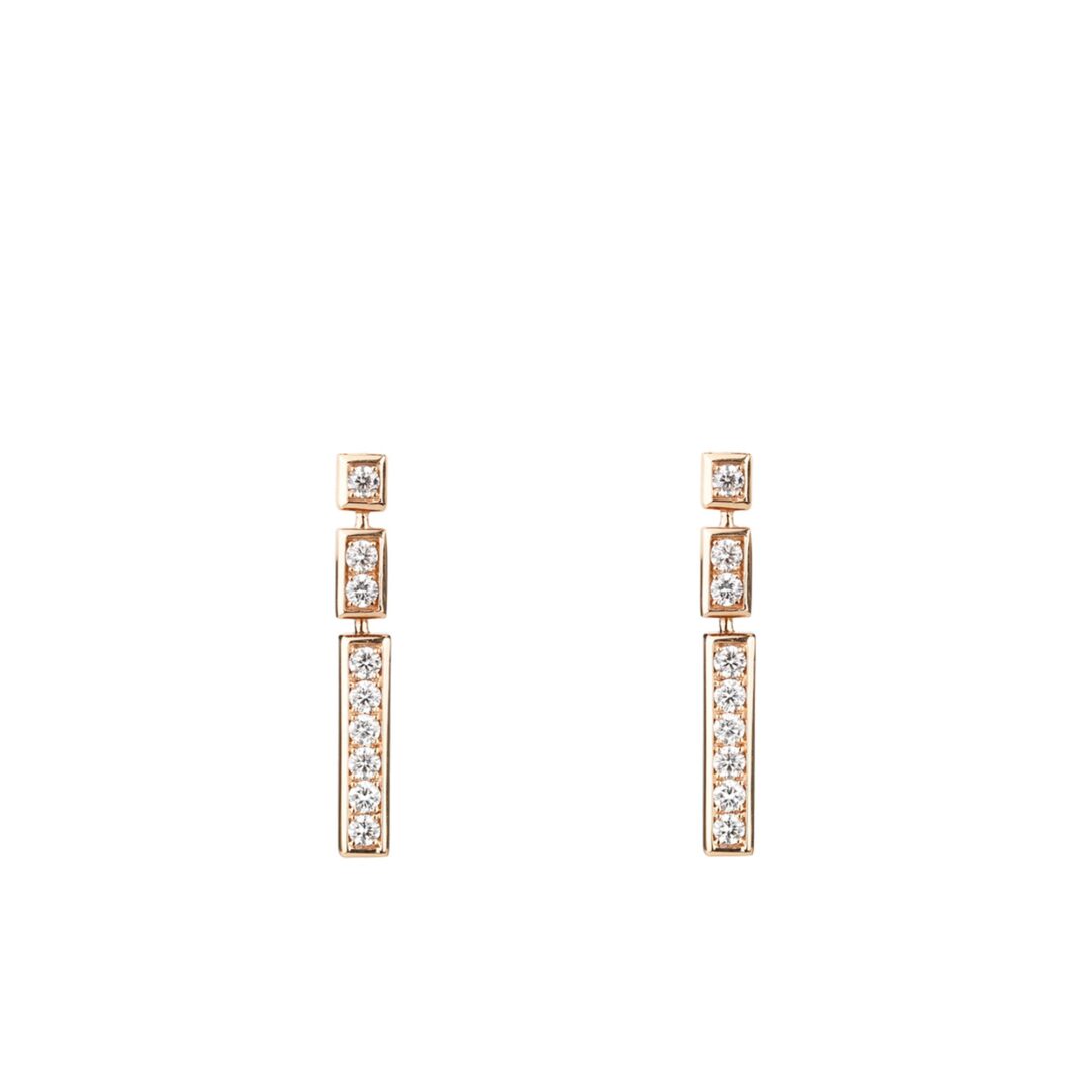 Boucles d'oreilles articulées diamants et or blanc