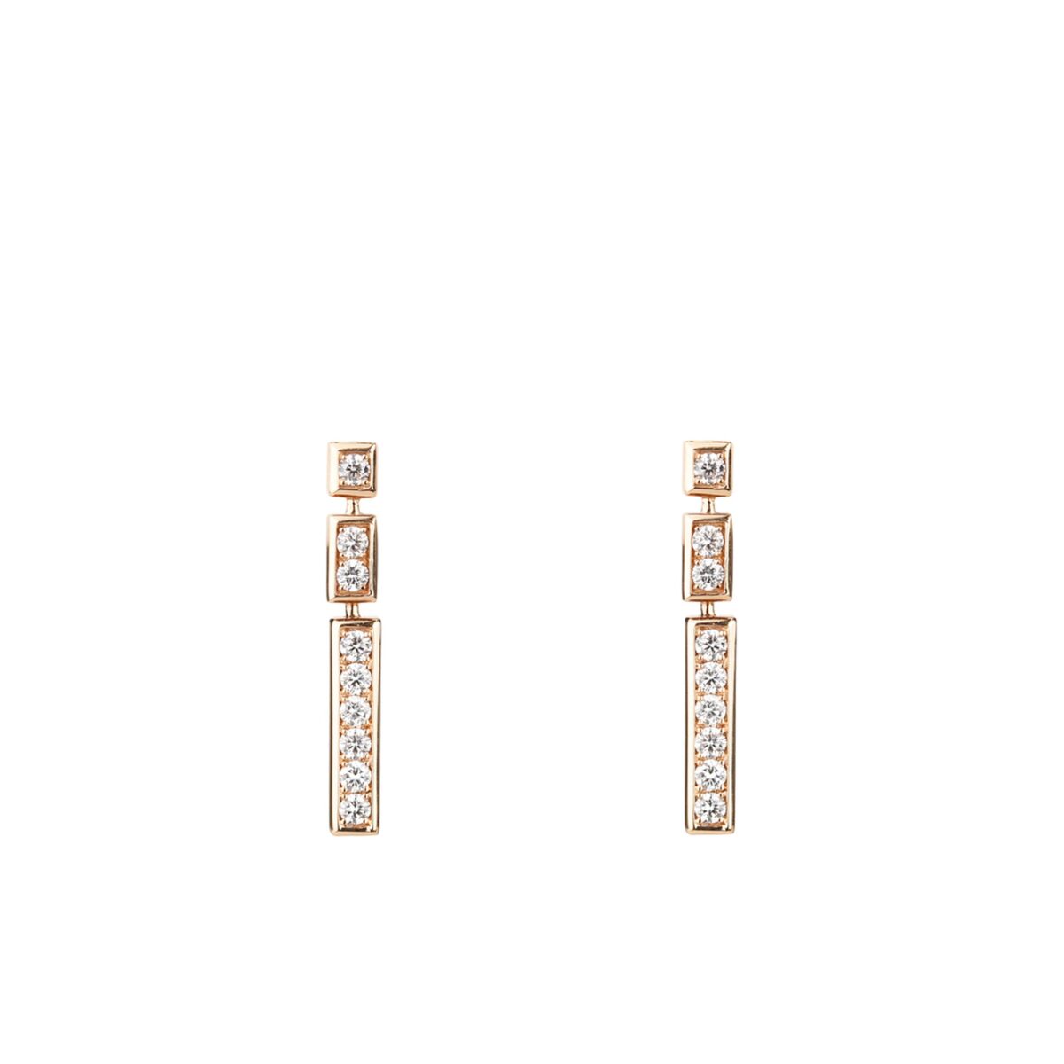 Boucles d'oreilles articulées diamants et or blanc