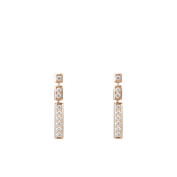 Boucles d'oreilles articulées diamants et or blanc