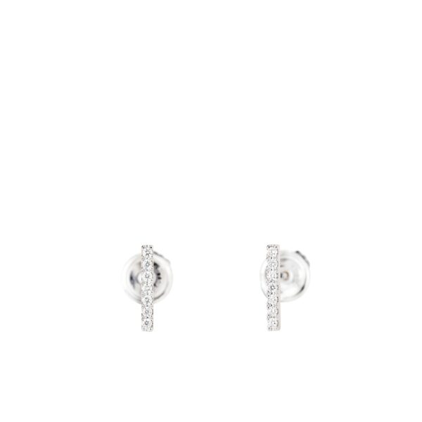 Boucles d'oreilles ligne de diamants et or blanc