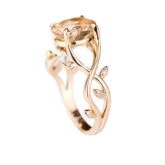 Bague topaze impériale et diamants