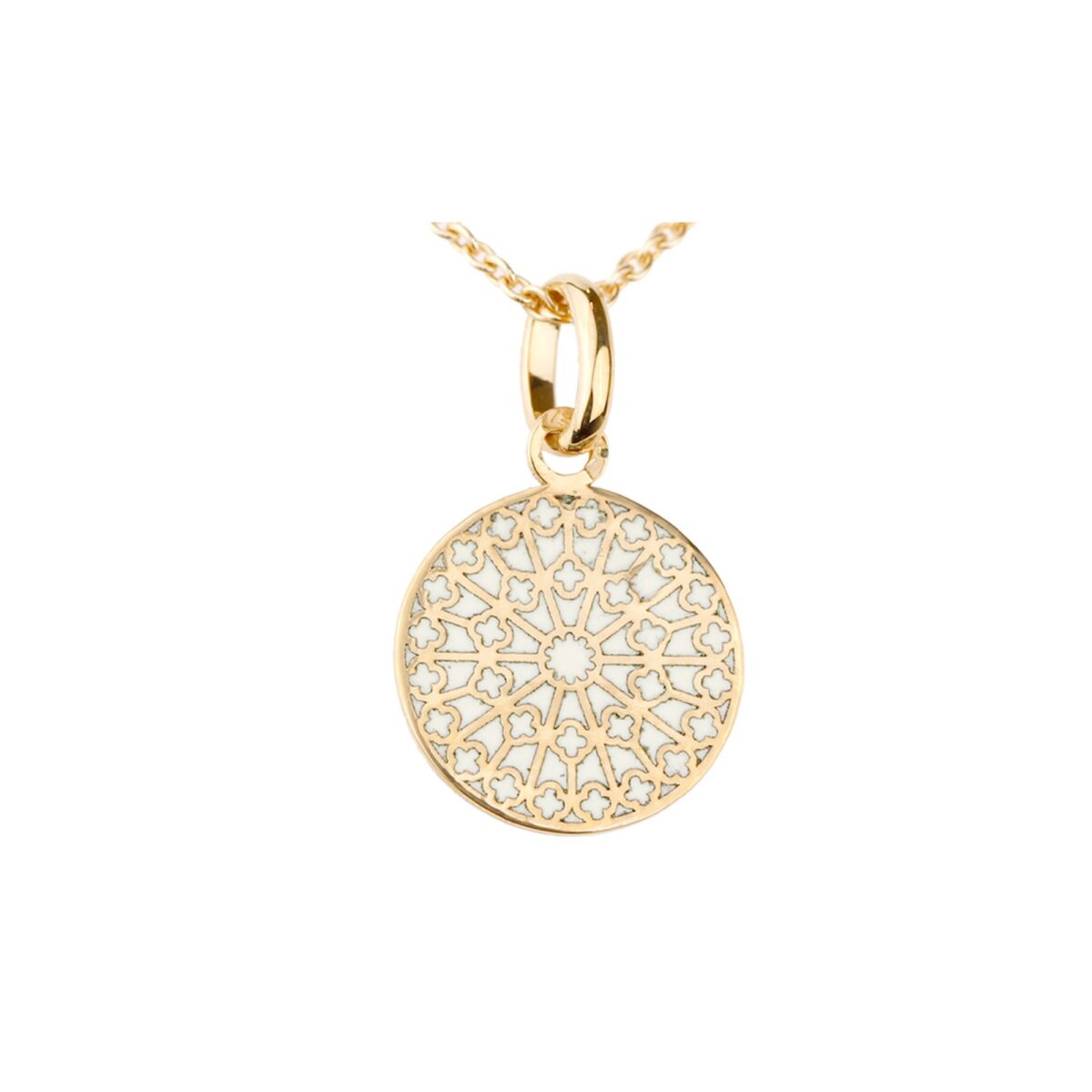 Médaille ronde motif rosace en or