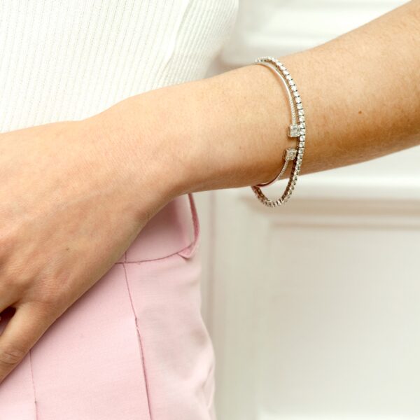 Bracelet diamants et or blanc 18 K