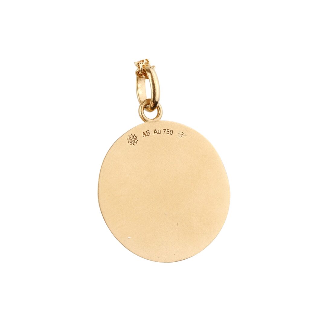 Médaille or motif soleil et étoiles