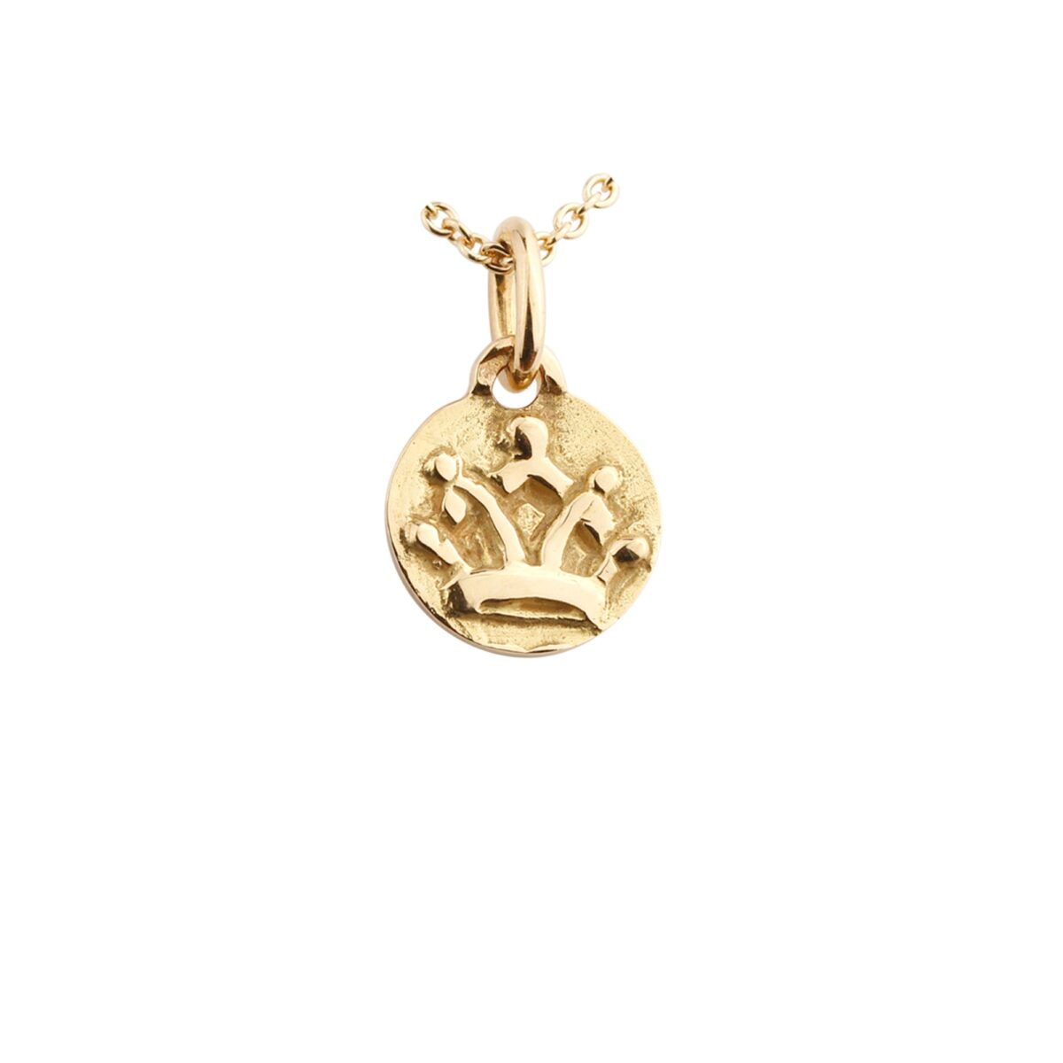 Pendentif motif couronne en jaune 18 K