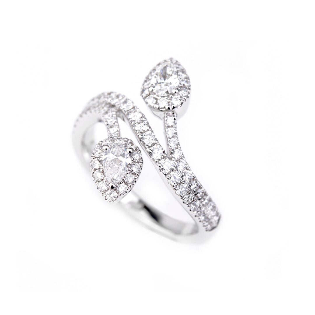 Bague diamants inspirée de l'Art Nouveau