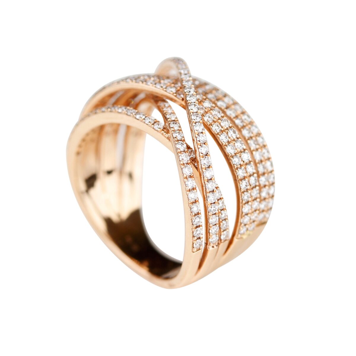 Bague anneaux multiples sertis de diamants