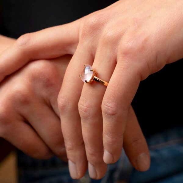 Bague quartz rose