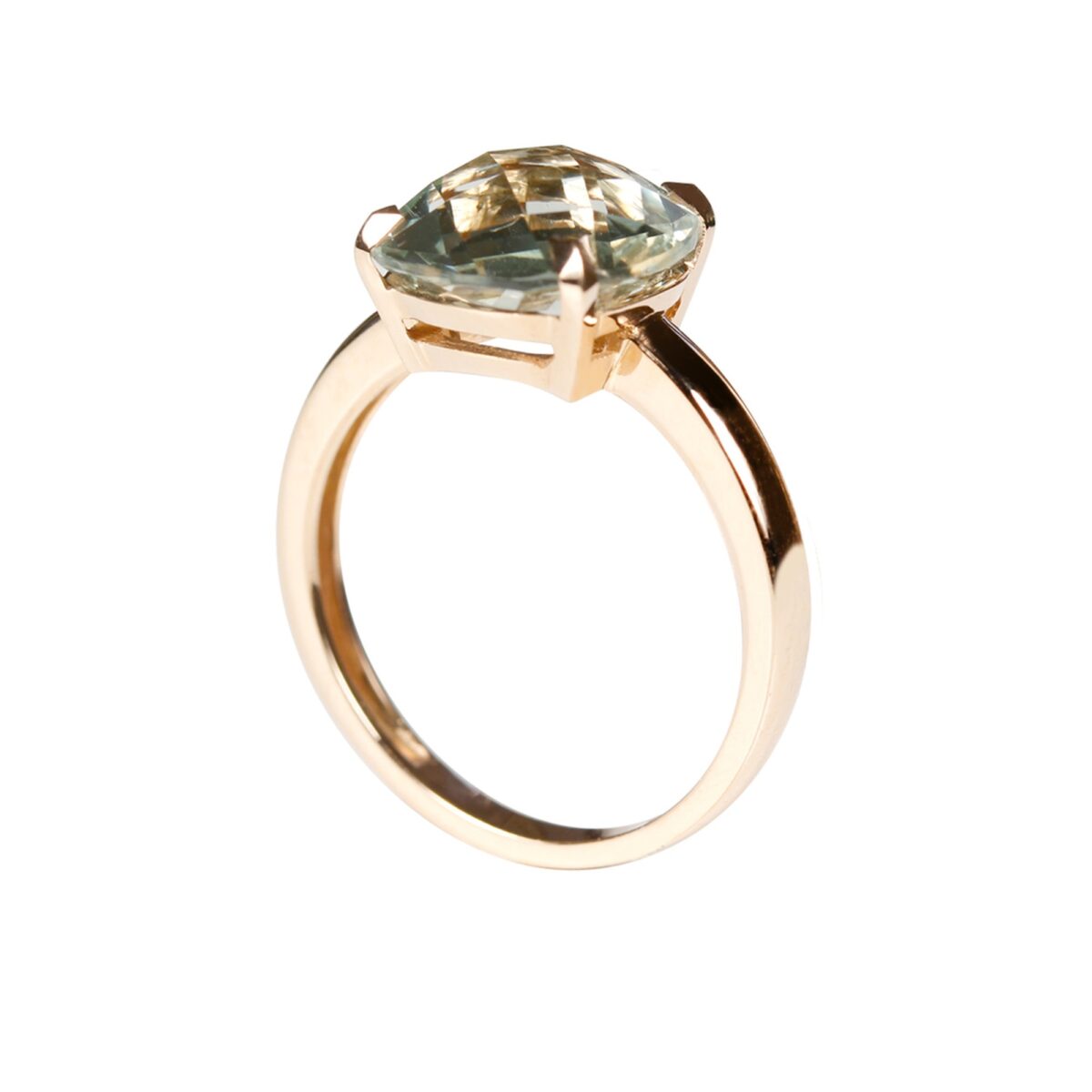 Bague prasiolite et or rose 18 K