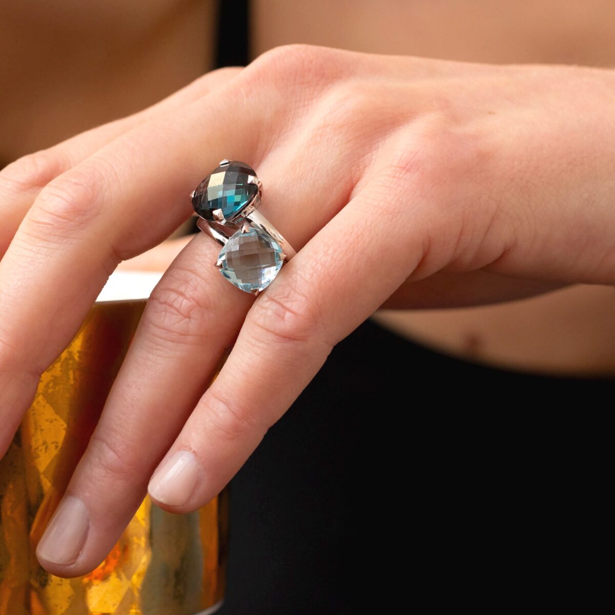 Bague topaze et or blanc