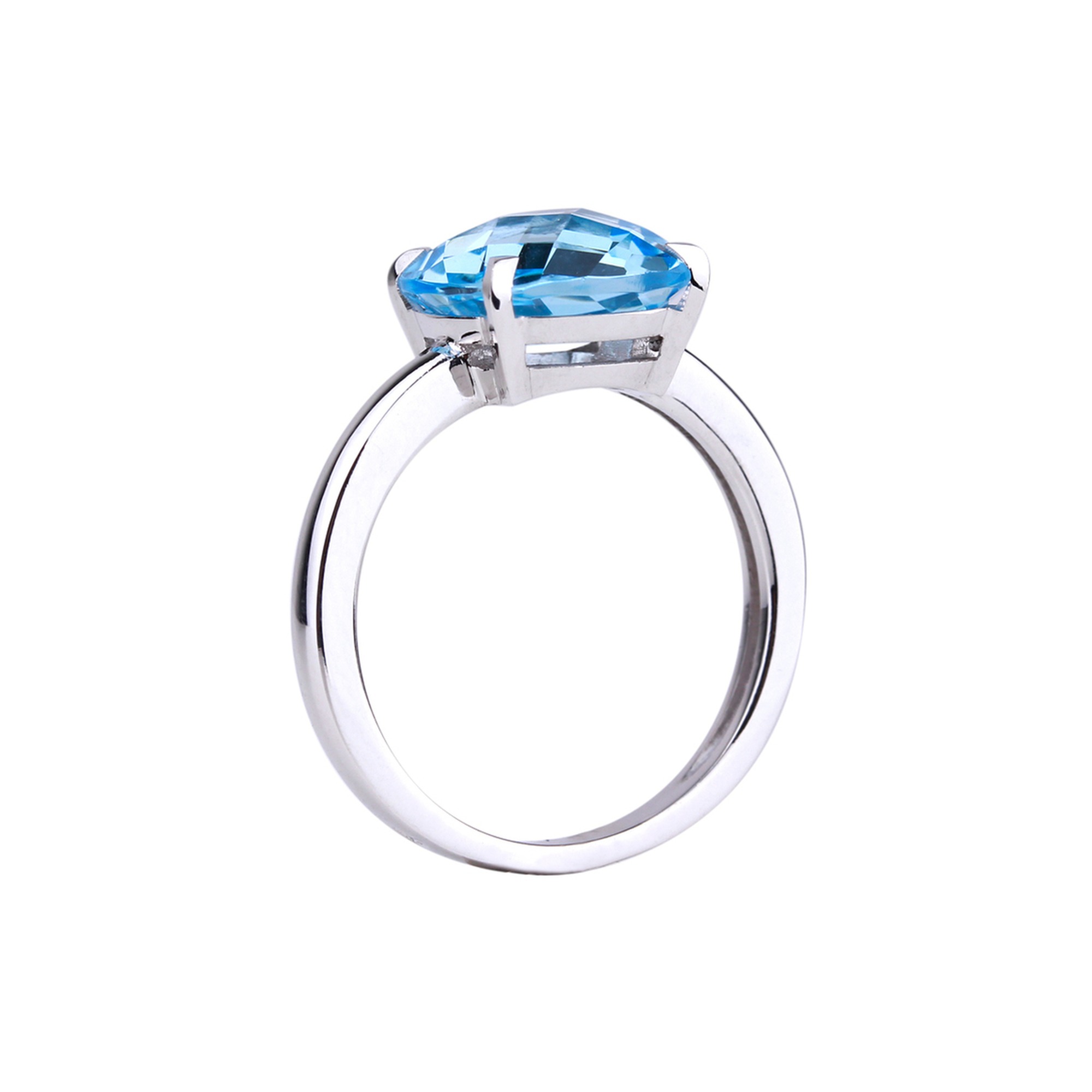 Poppy Blue bague topaze or blanc Compagnie des Gemmes
