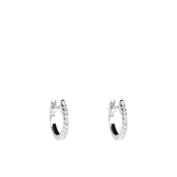 Boucles d'oreilles Minis créoles diamants & or blanc