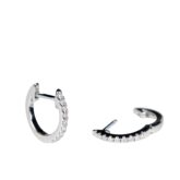 Boucles d'oreilles Minis créoles diamants & or blanc