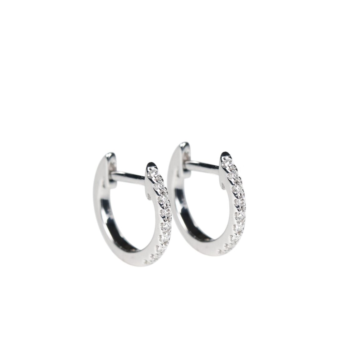 Boucles d'oreilles Minis créoles diamants & or blanc