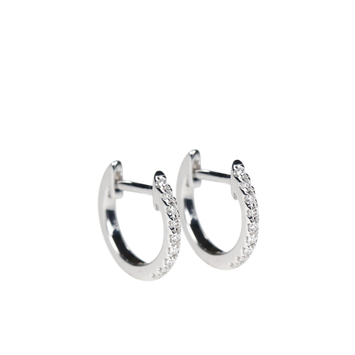 Boucles d'oreilles Minis créoles diamants & or blanc