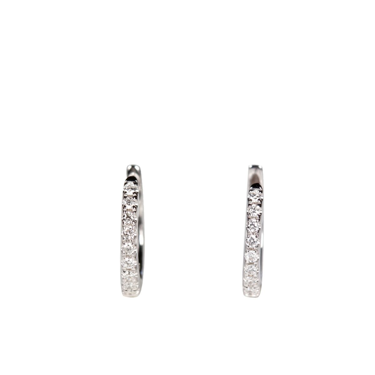 Boucles d'oreilles Minis créoles diamants & or blanc