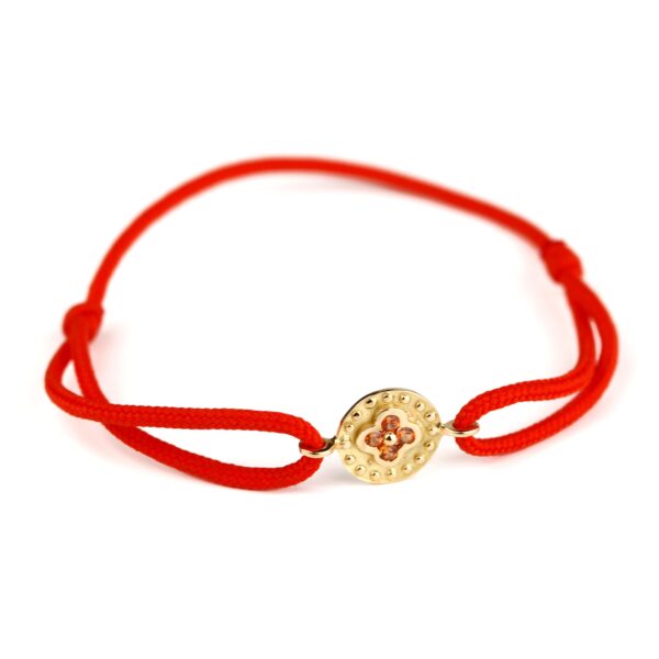 Bracelet saphirs orange et cordon orange 