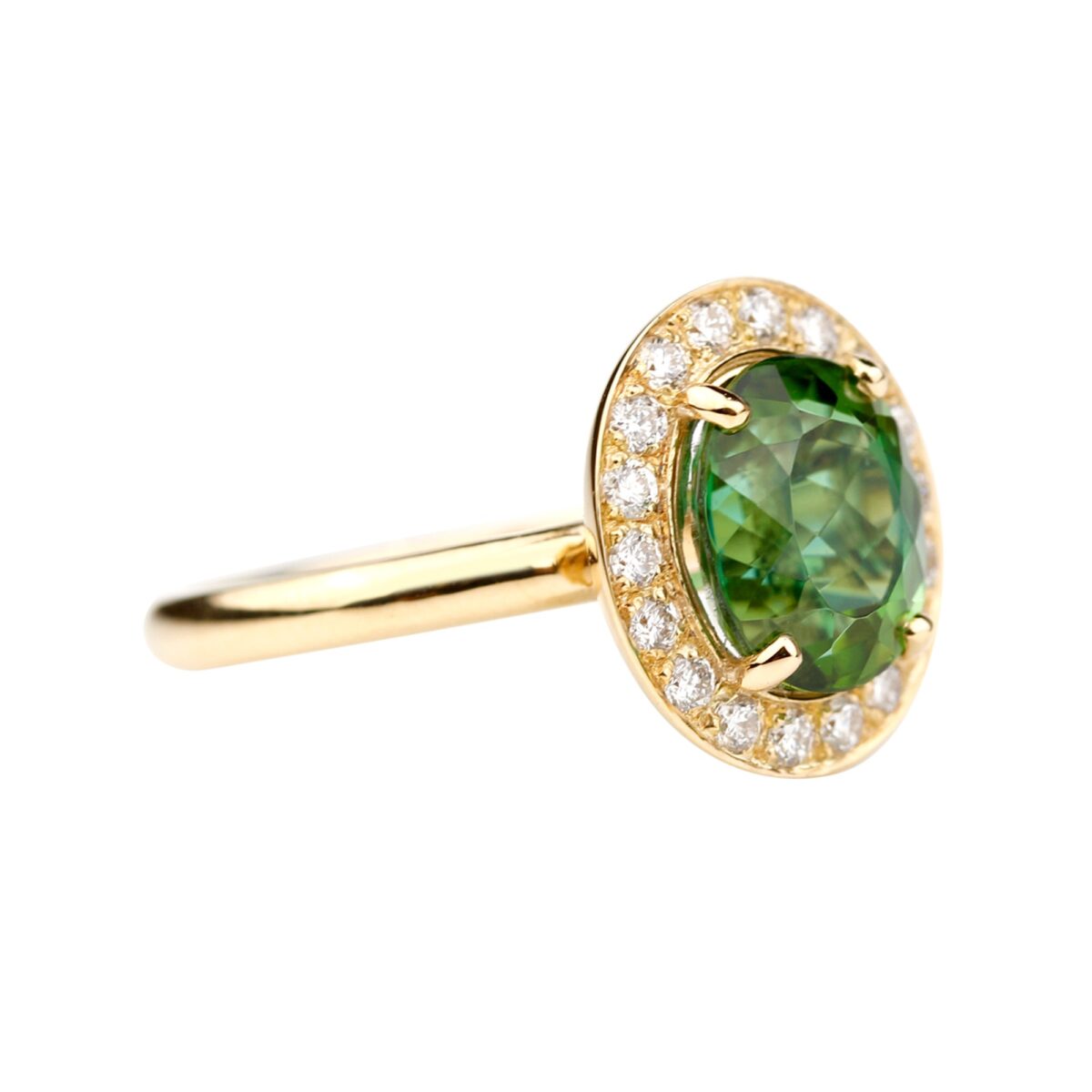 Bague tourmaline verte ovale